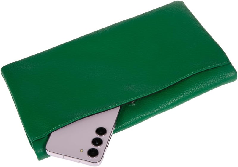 JNB Women's Faux Leather Zipper Foldover Clutch Purse with Tassel - Image 4